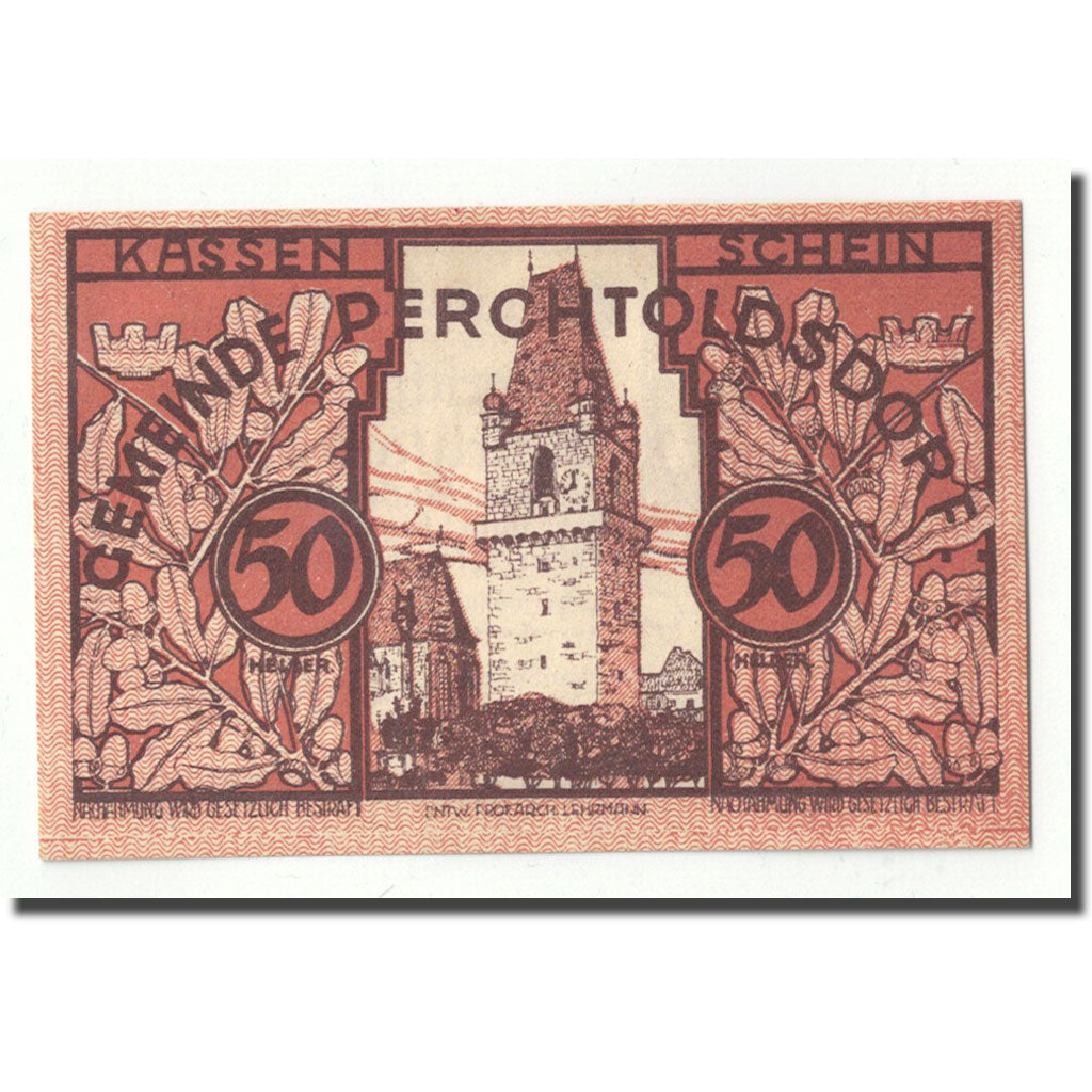 Geldschein, Österreich, Perchtoldsdorf, 50 Heller, tour, UNZ-, Mehl:FS 728
