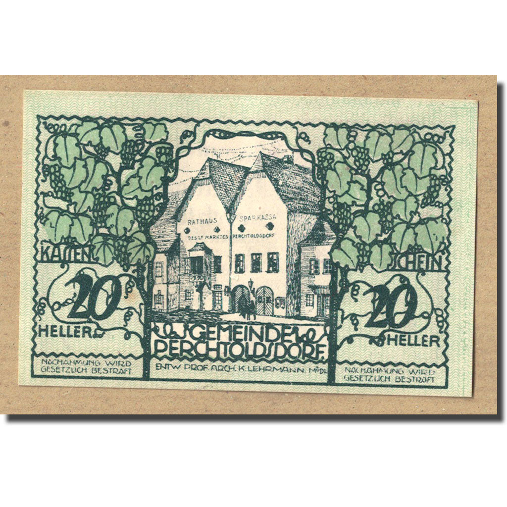 Geldschein, Österreich, Perchtoldsdorf, 20 Heller, Maison, UNZ-, Mehl:FS 728