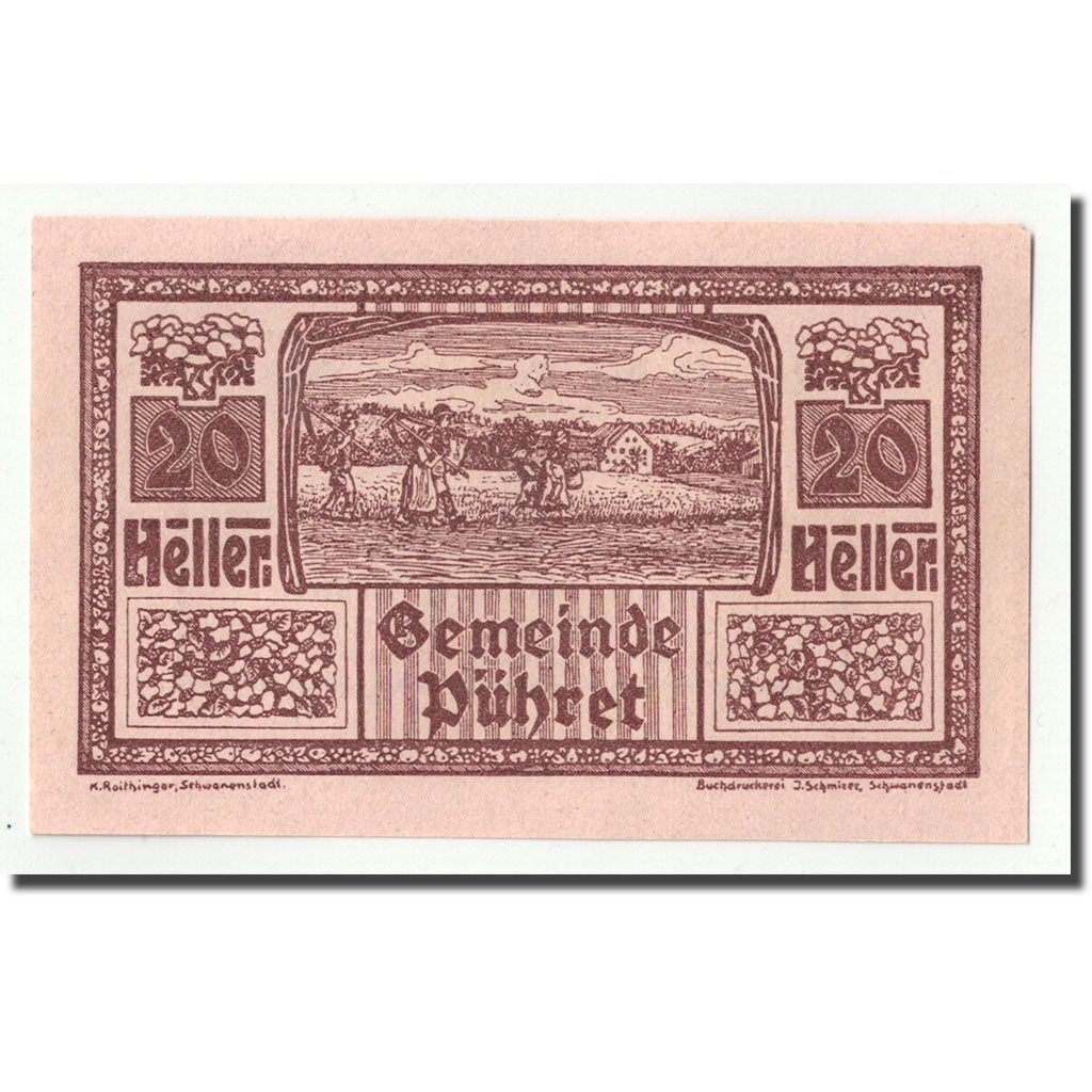 Geldschein, Österreich, Pühret, 20 Heller, paysage, UNZ-, Mehl:FS 791a