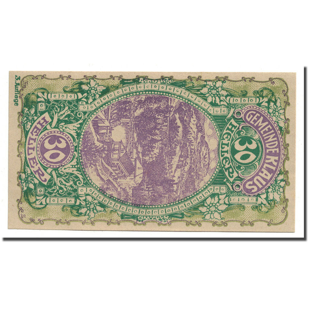 Geldschein, Österreich, Klaus, 30 Heller, paysage, 1920, 1920-06-15, UNZ-