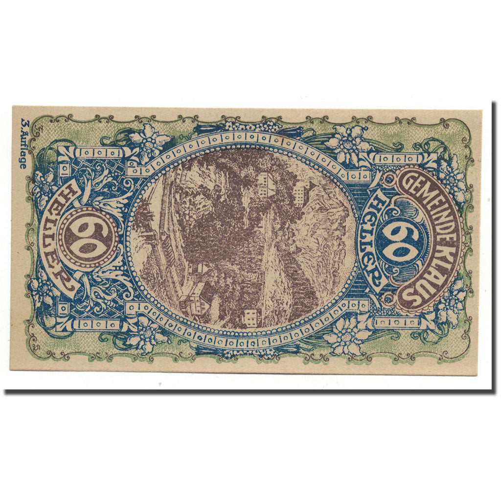 Geldschein, Österreich, Klaus, 60 Heller, paysage, 1920, 1920-06-15, UNZ-