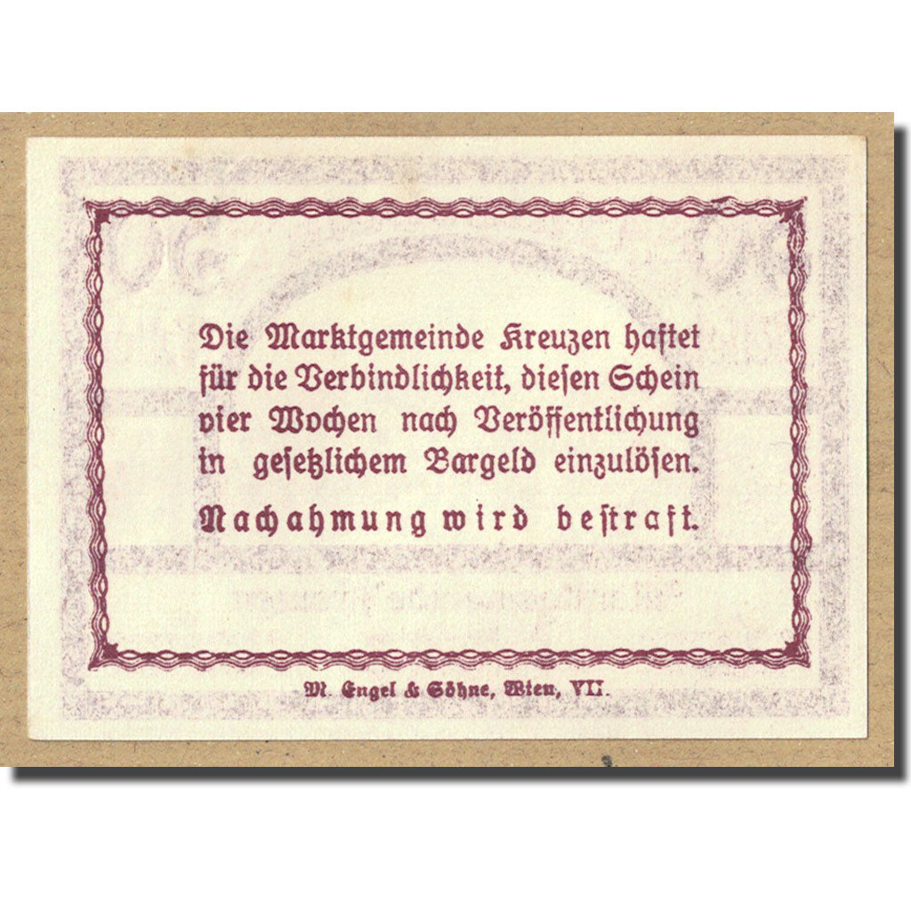 Geldschein, Österreich, Kreuzen, 50 Heller, paysage, UNZ-, Mehl:FS 479a