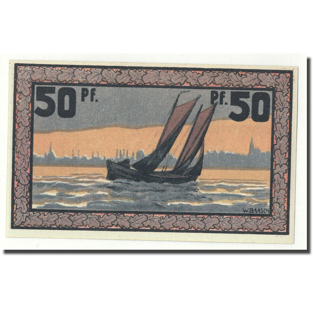 Banknot, Niemcy, Eckernförde, 50 Pfennig, Ecusson, 1921, Undated, UNC(63)