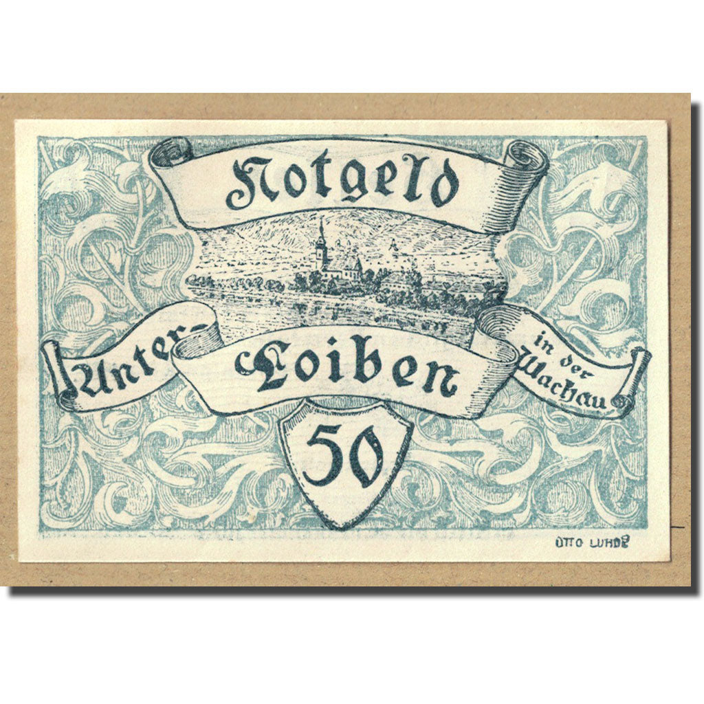 Billet, Autriche, Unter-loiben, 50 Heller, paysage, 1920, 1920-05-02, SPL