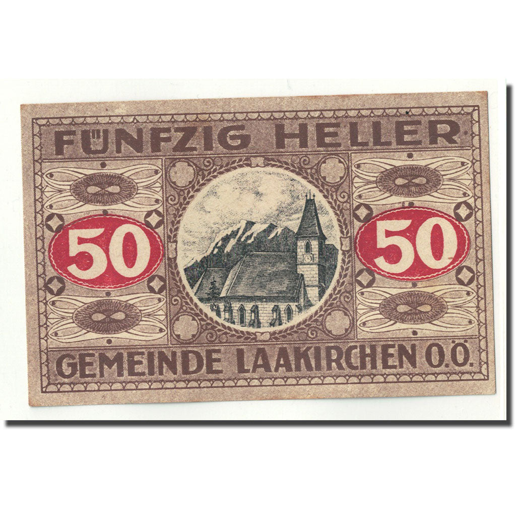 Geldschein, Österreich, Laakirchen, 50 Heller, portrait, 1920, UNZ-, Mehl:FS