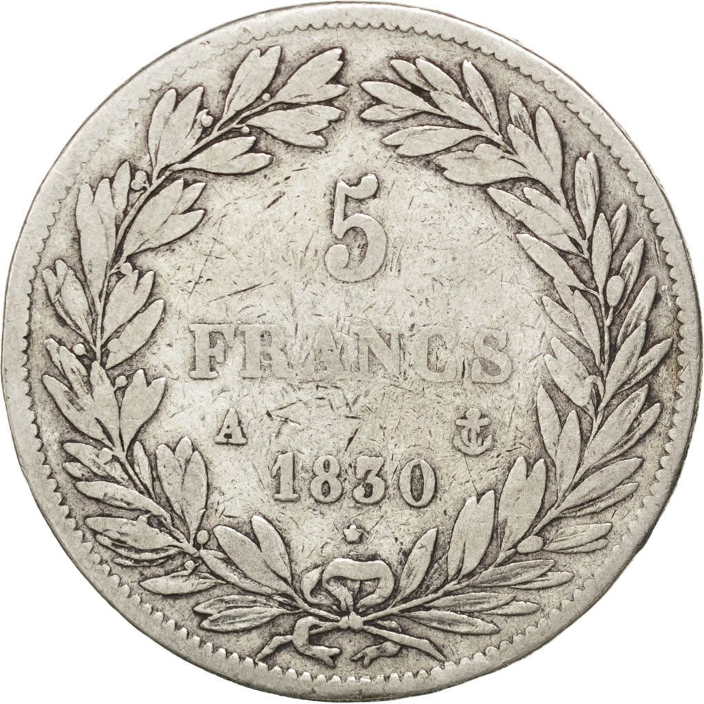 Coin, France, Louis-Philippe, 5 Francs, 1830, Paris, VF(30-35), Silver