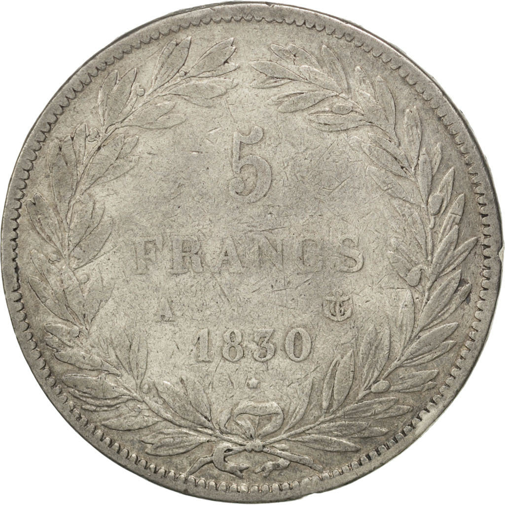 Coin, France, Louis-Philippe, 5 Francs, 1830, Paris, VF(30-35), Silver