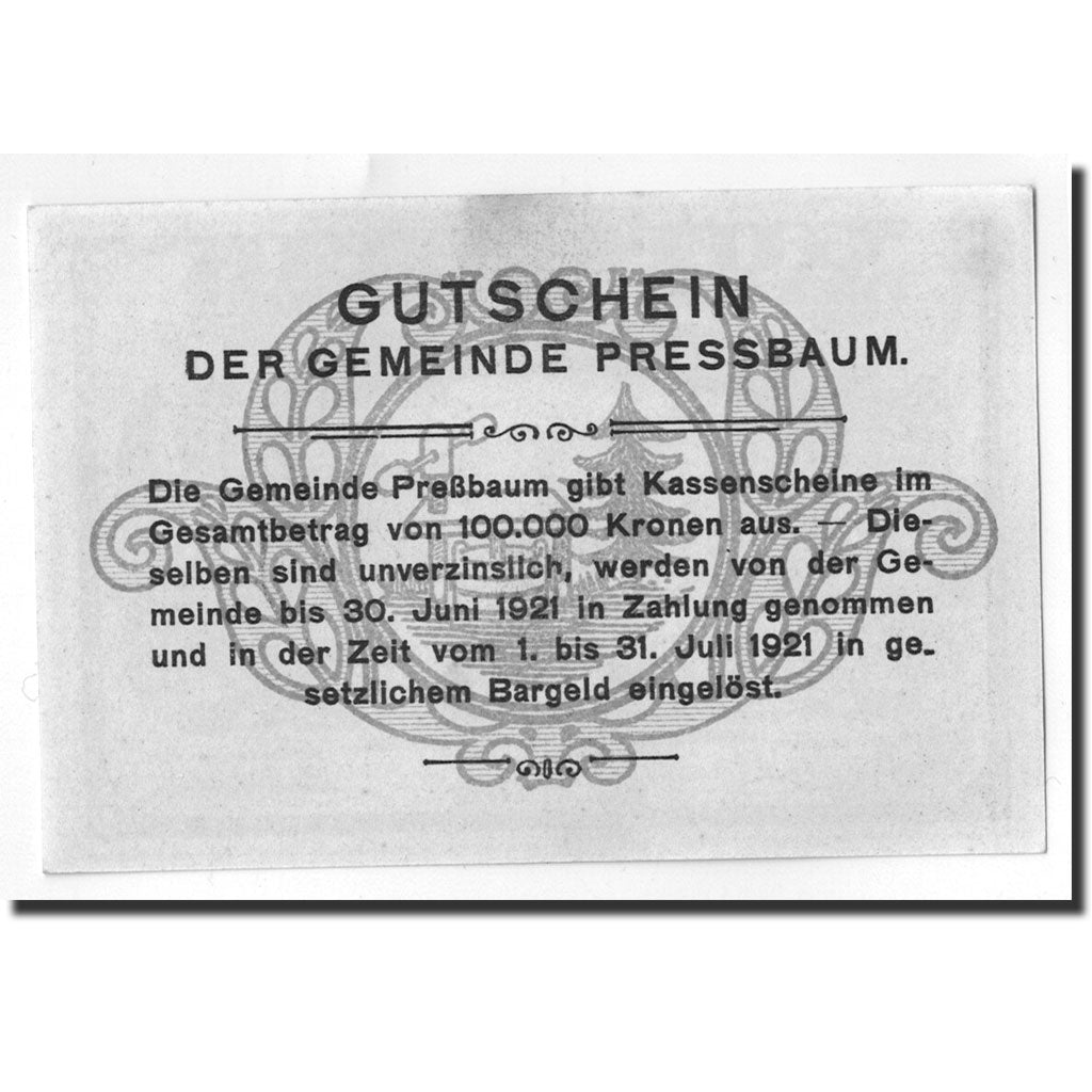 Geldschein, Österreich, Pressbaum, 50 Heller, paysage, 1920, 1920-05-25, UNZ-
