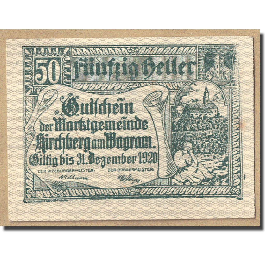Geldschein, Österreich, Kirchberg, 50 Heller, paysage, UNZ-, Mehl:FS 439 Ia