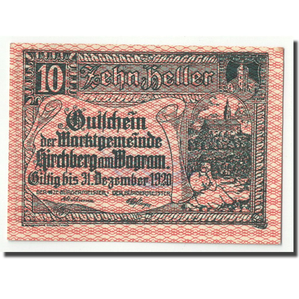 Geldschein, Österreich, Kirchberg, 10 Heller, paysage, UNZ-, Mehl:FS 439 Ia