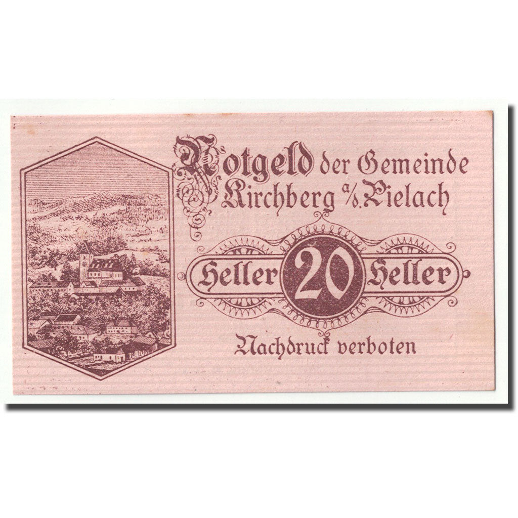 Geldschein, Österreich, Kirchberg an der Pielach, 20 Heller, paysage, 1920