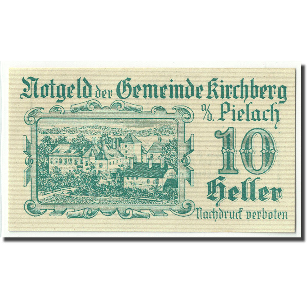 Geldschein, Österreich, Kirchberg an der Pielach, 10 Heller, paysage, 1920