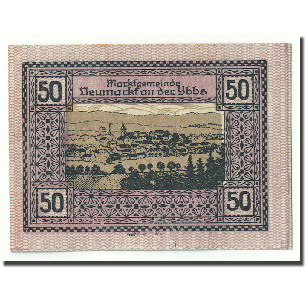 Geldschein, Österreich, Neumarkt an der Ybbs N.Ö. Marktgemeinde, 50 Heller
