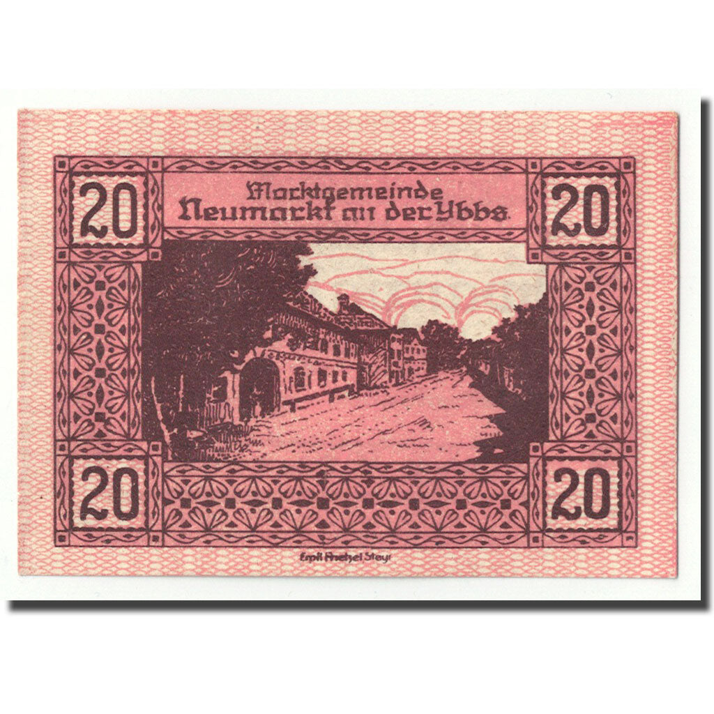 Geldschein, Österreich, Neumarkt an der Ybbs N.Ö. Marktgemeinde, 20 Heller