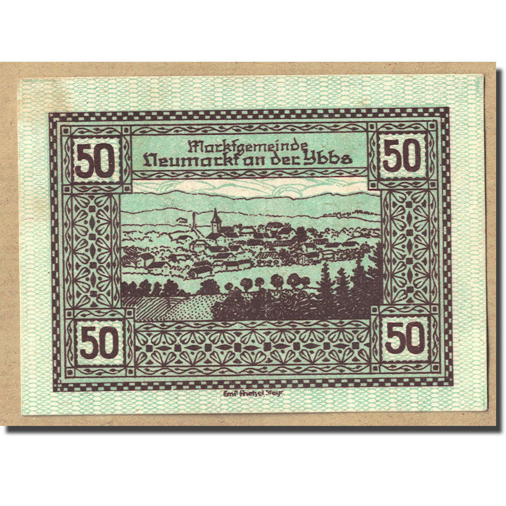 Geldschein, Österreich, Neumarkt an der Ybbs N.Ö. Marktgemeinde, 50 Heller