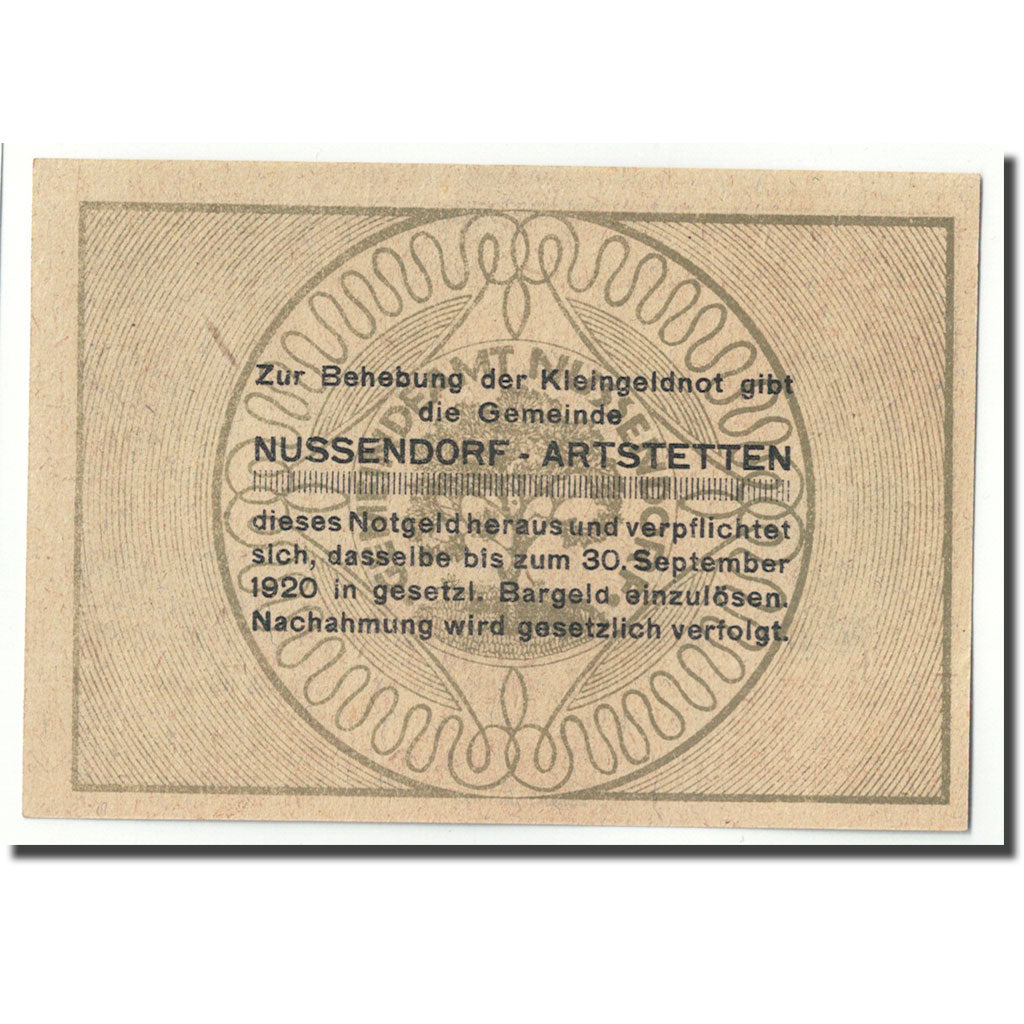 Geldschein, Österreich, Nussendorf, 50 Heller, Eglise, 1920, 1920-06-01, UNZ-