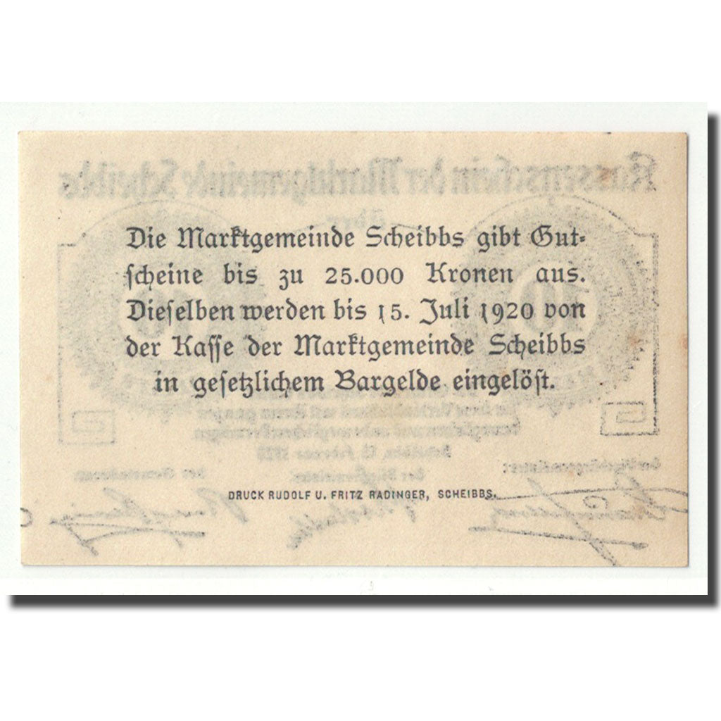 Geldschein, Österreich, Scheibbs, 10 Heller, graphique, 1920, 1920-02-15, UNZ-