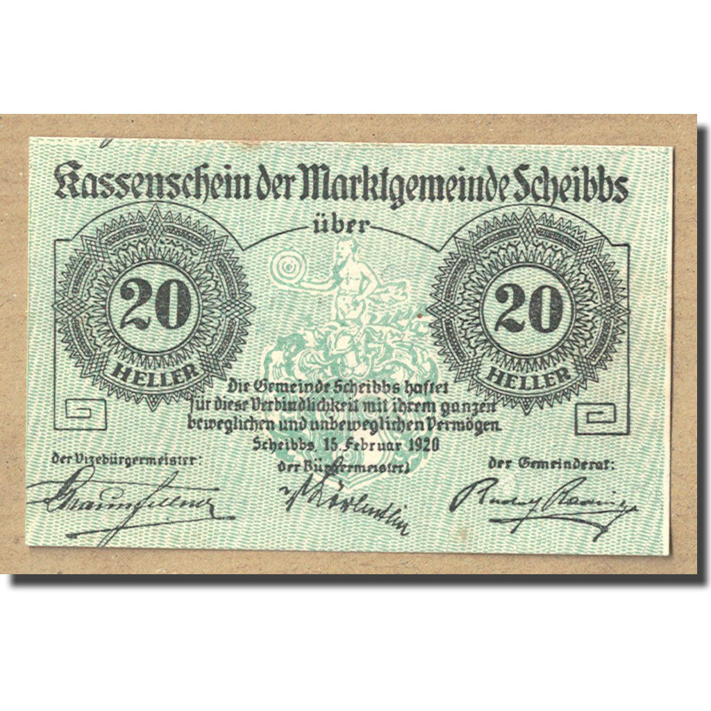 Geldschein, Österreich, Scheibbs, 20 Heller, graphique, 1920, 1920-02-15, UNZ-