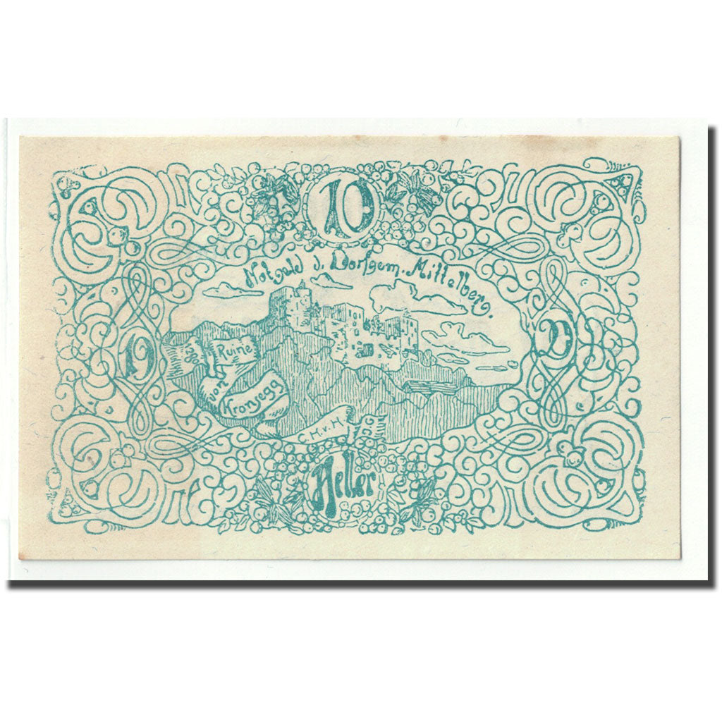 Geldschein, Österreich, Mistelberg, 10 Heller, paysage 1, 1920, UNZ-