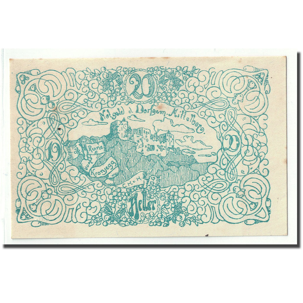 Geldschein, Österreich, Mistelberg, 20 Heller, paysage 1, 1920, UNZ-