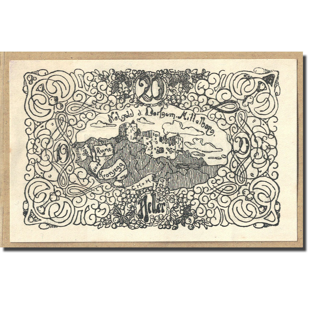 Geldschein, Österreich, Mistelberg, 20 Heller, paysage 2, 1920, UNZ-