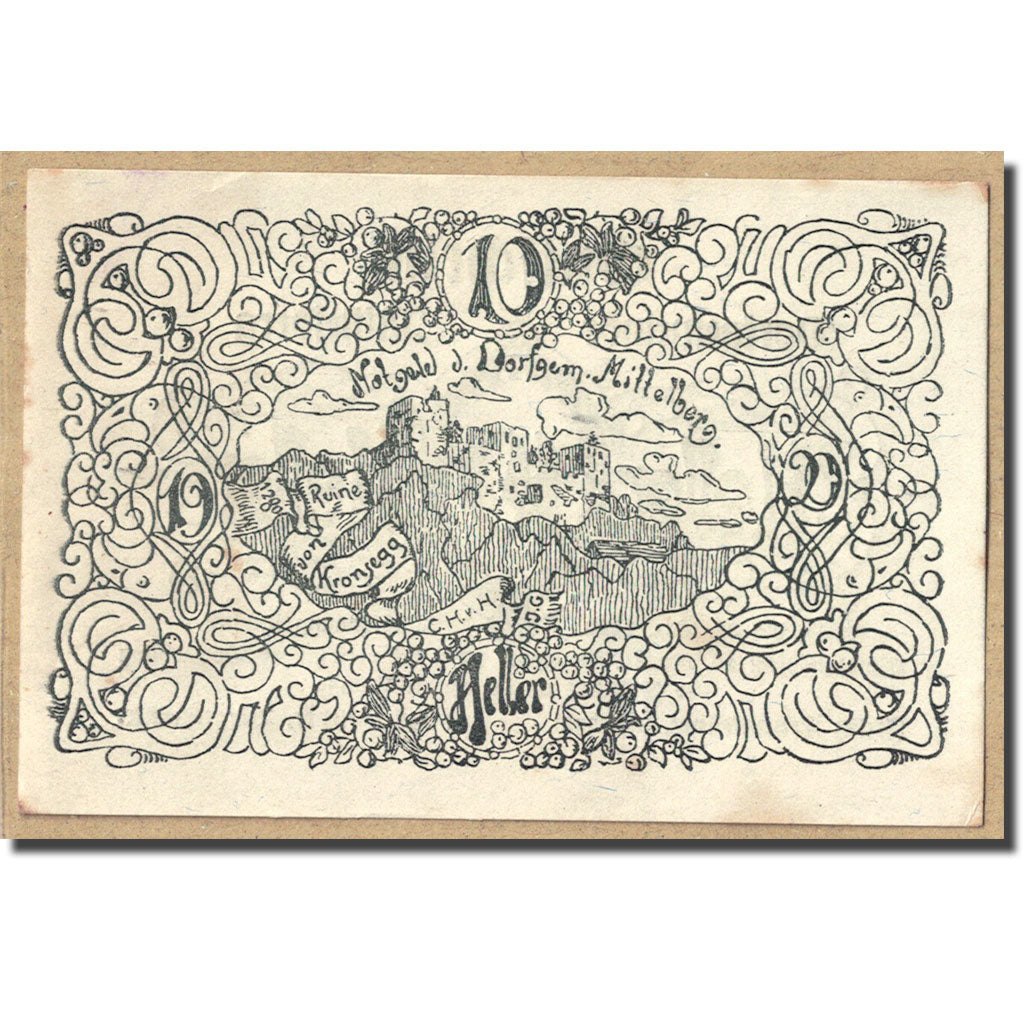 Geldschein, Österreich, Mistelberg, 10 Heller, paysage 2, 1920, UNZ-