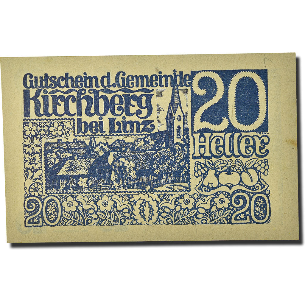 Geldschein, Österreich, Kirchberg, 20 Heller, paysage, 1920, 1920-04-25, UNZ-