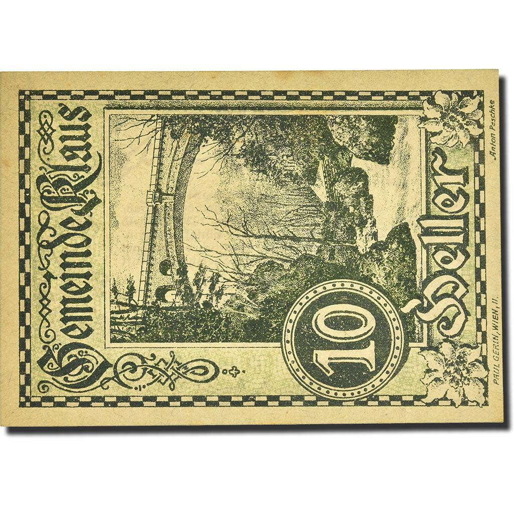 Geldschein, Österreich, Klaus, 10 Heller, paysage, 1920, 1920-03-27, UNZ-