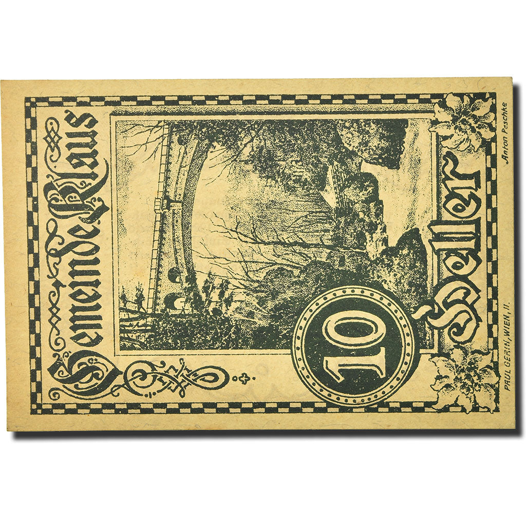 Geldschein, Österreich, Klaus, 10 Heller, paysage 2, 1920, 1920-03-27, UNZ-