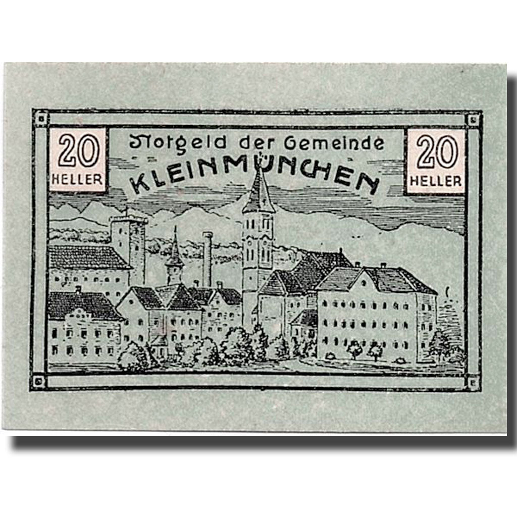 Geldschein, Österreich, Kleinmünchen, 20 Heller, paysage, 1920, 1920-06-15