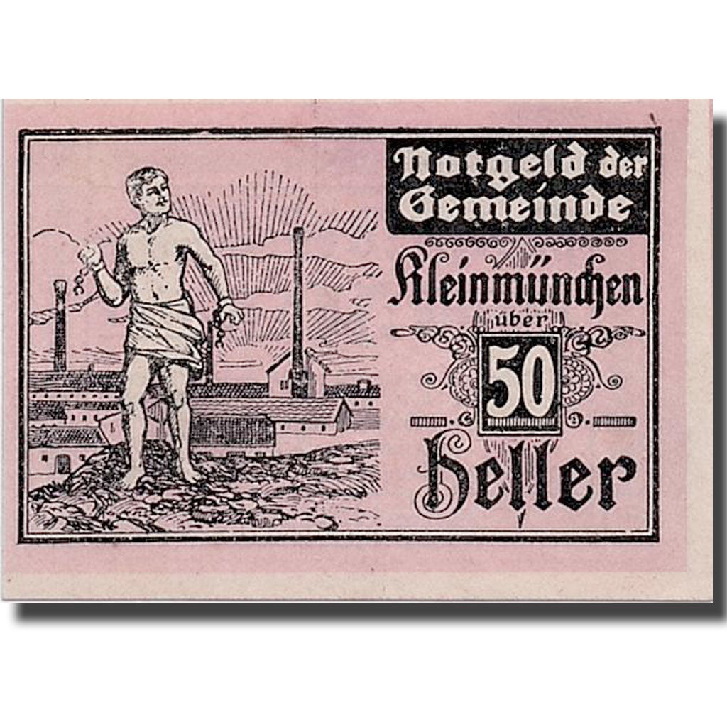 Geldschein, Österreich, Kleinmünchen, 50 Heller, personnage, 1920, 1920-06-15