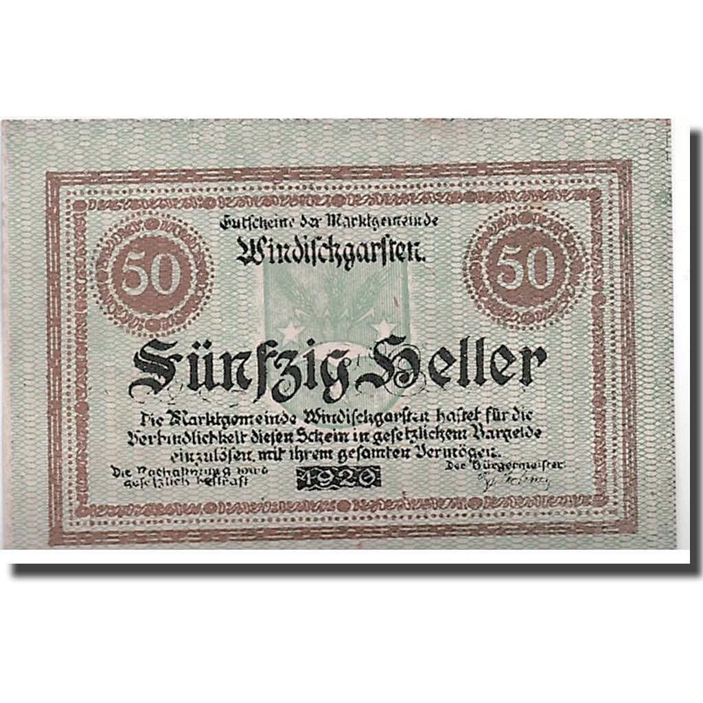 Geldschein, Österreich, Windischgarsten, 50 Heller, paysage, 1920, 1920-10-30
