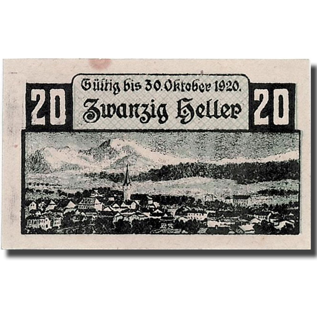 Geldschein, Österreich, Windischgarsten, 20 Heller, paysage, 1920, 1920-10-30