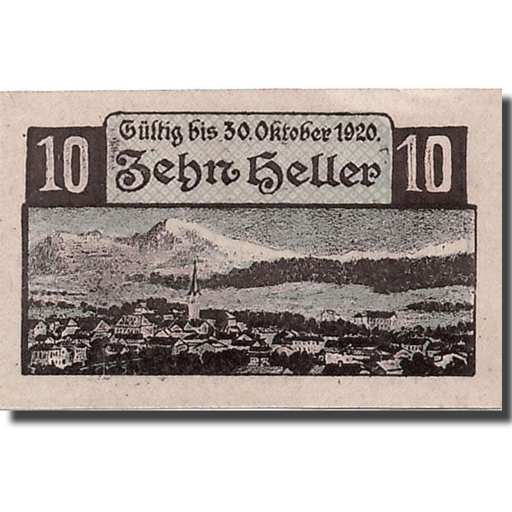 Geldschein, Österreich, Windischgarsten, 10 Heller, paysage, 1920, 1920-10-30