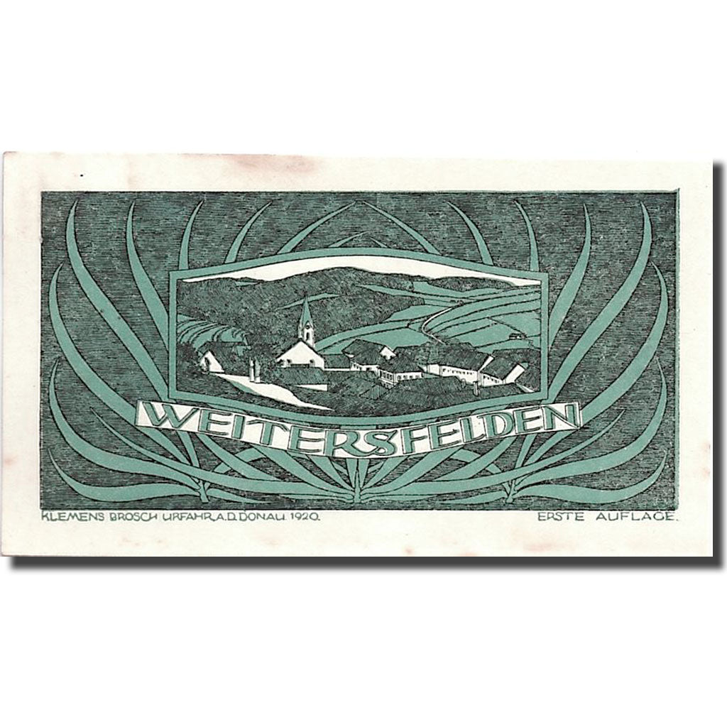 Geldschein, Österreich, Weitersfelden, 10 Heller, paysage, 1920, 1920-05-10