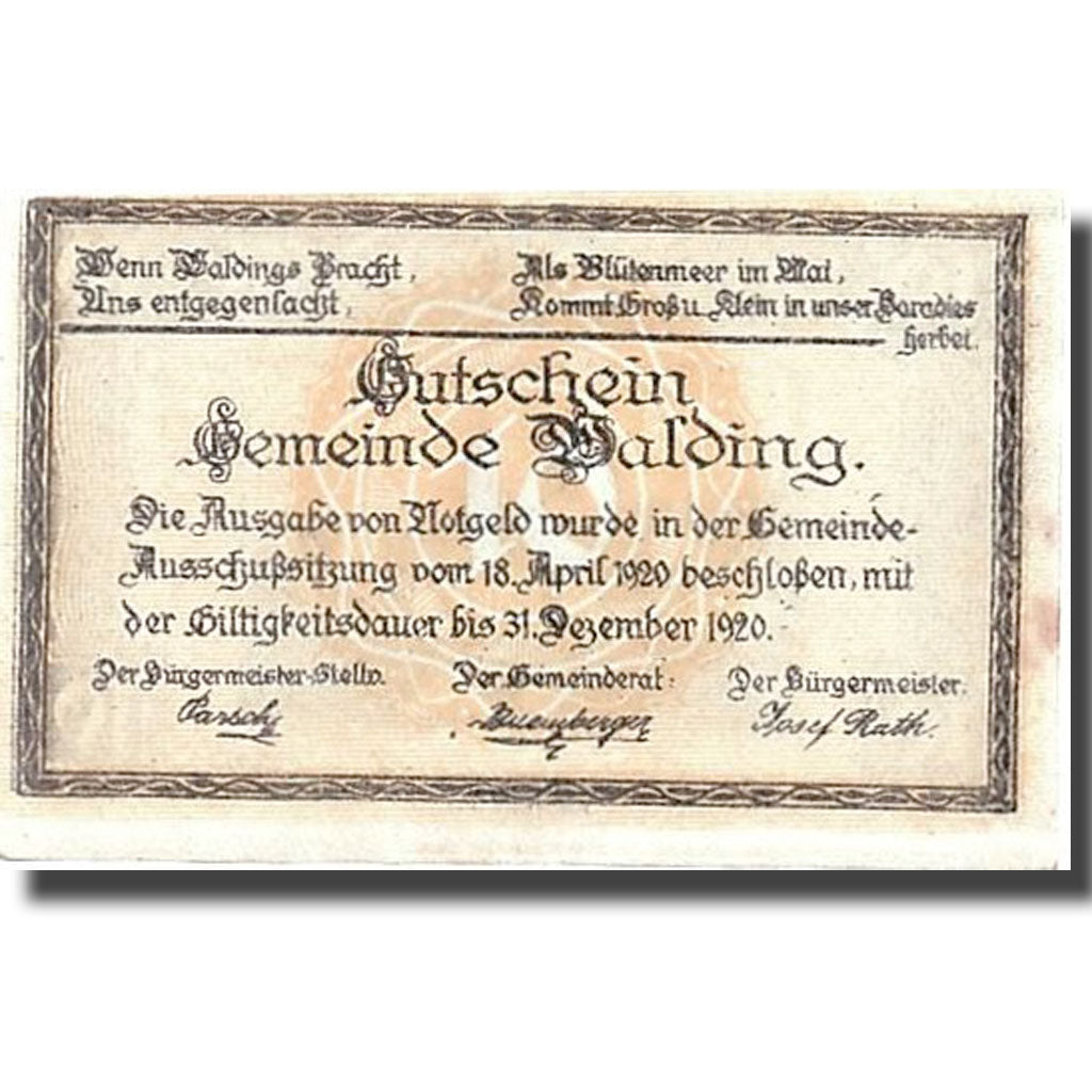 Geldschein, Österreich, Walding, 10 Heller, château, 1920, 1920-04-18, UNZ-