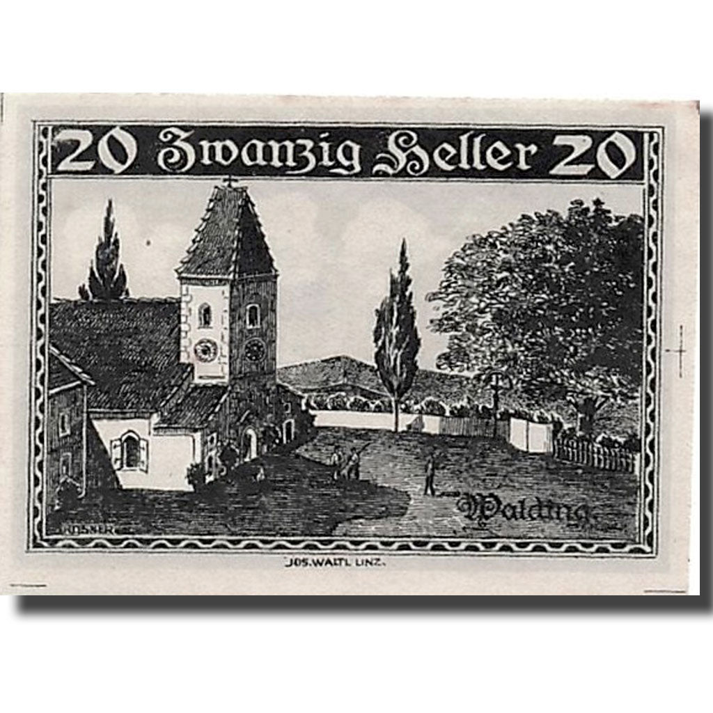 Geldschein, Österreich, Walding, 20 Heller, Eglise, 1920, 1920-04-18, UNZ-