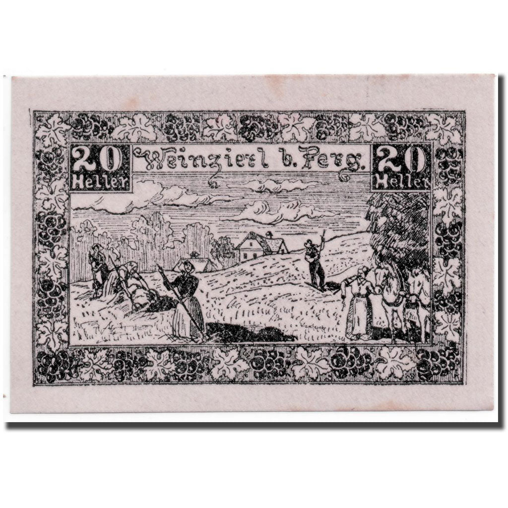Geldschein, Österreich, Weinzierl, 20 Heller, paysage, UNZ-, Mehl:1152b