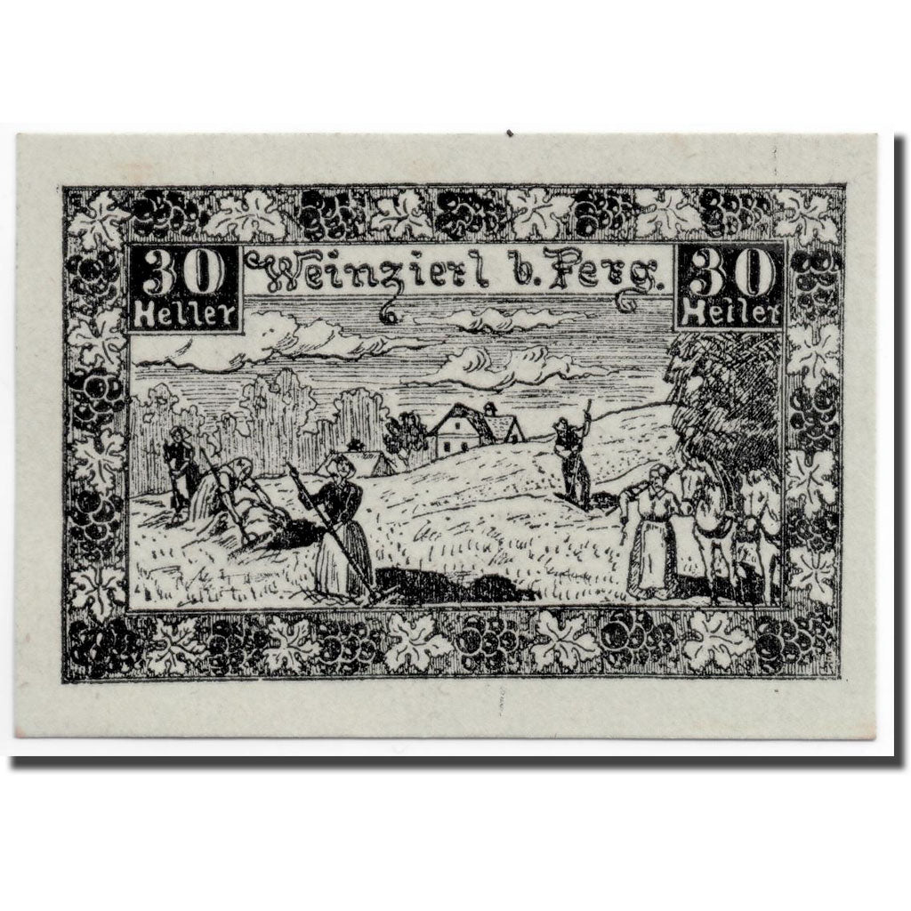 Geldschein, Österreich, Weinzierl, 30 Heller, paysage, UNZ-, Mehl:1152b