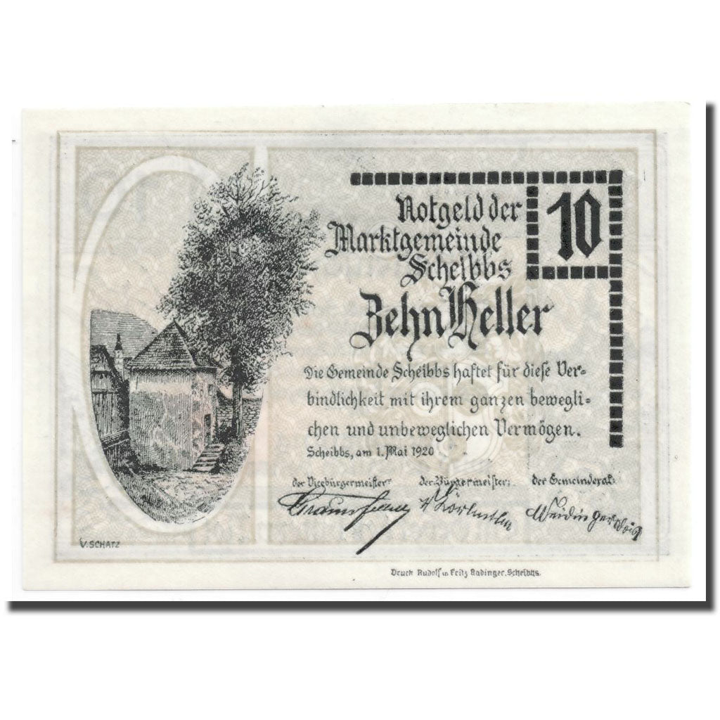 Geldschein, Österreich, Scheibbs, 10 Heller, tour, 1920, 1920-05-01, UNZ-