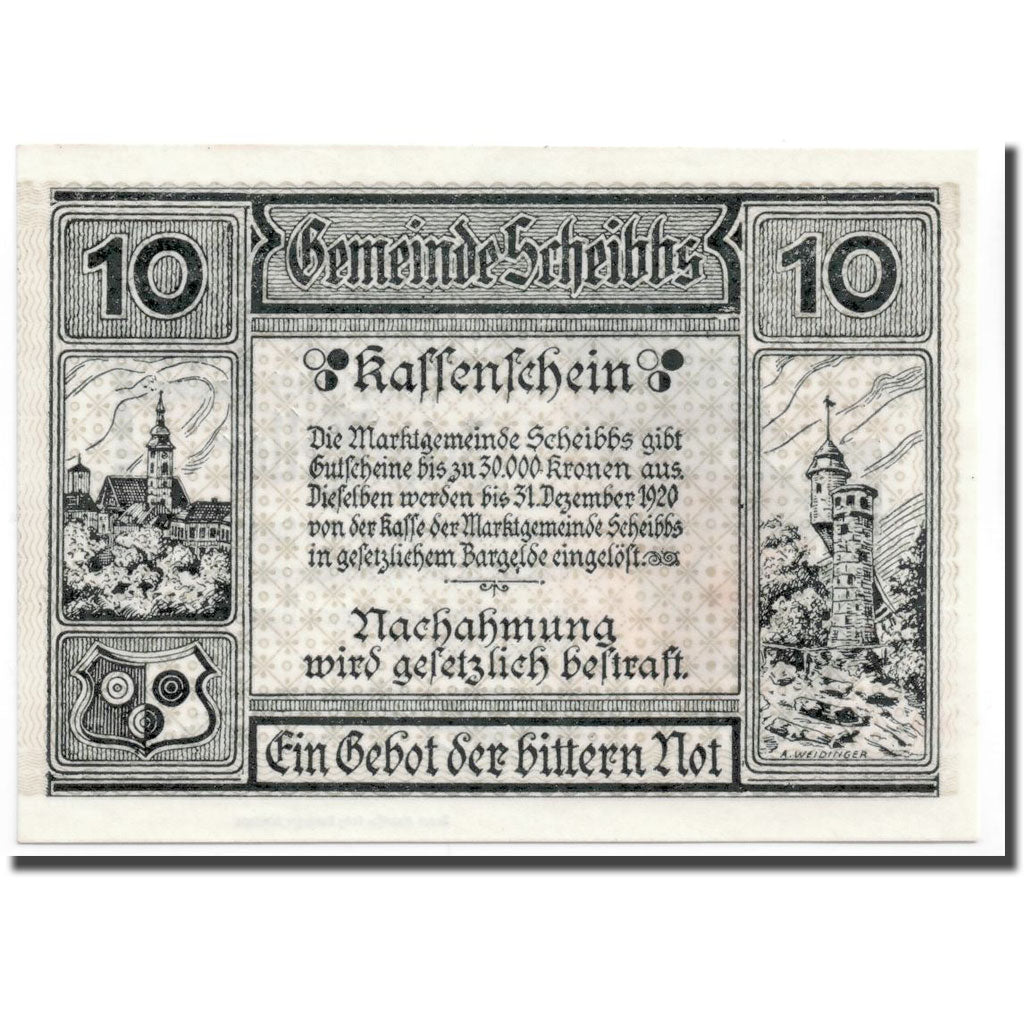Geldschein, Österreich, Scheibbs, 10 Heller, tour, 1920, 1920-05-01, UNZ-