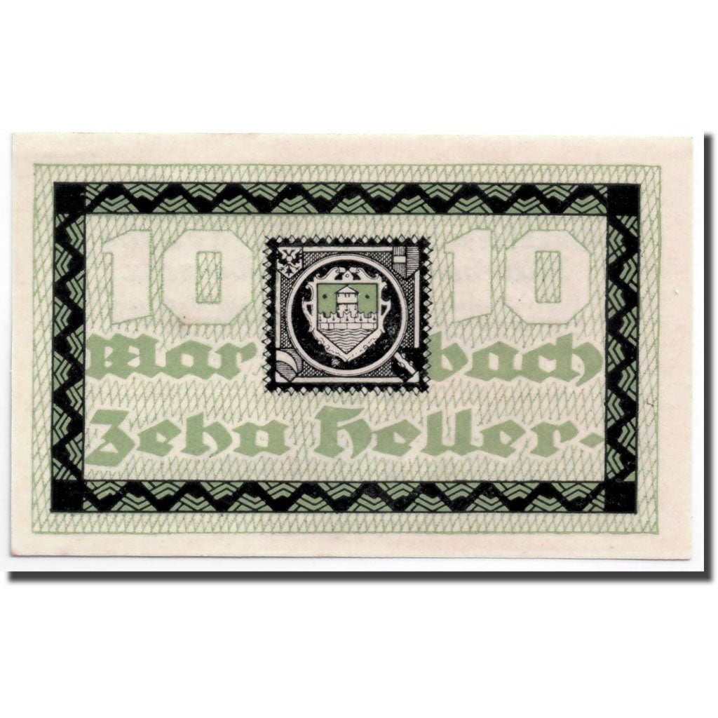 Geldschein, Österreich, Marbach an der Donau, 10 Heller, Ecusson, UNZ-, Mehl:fs