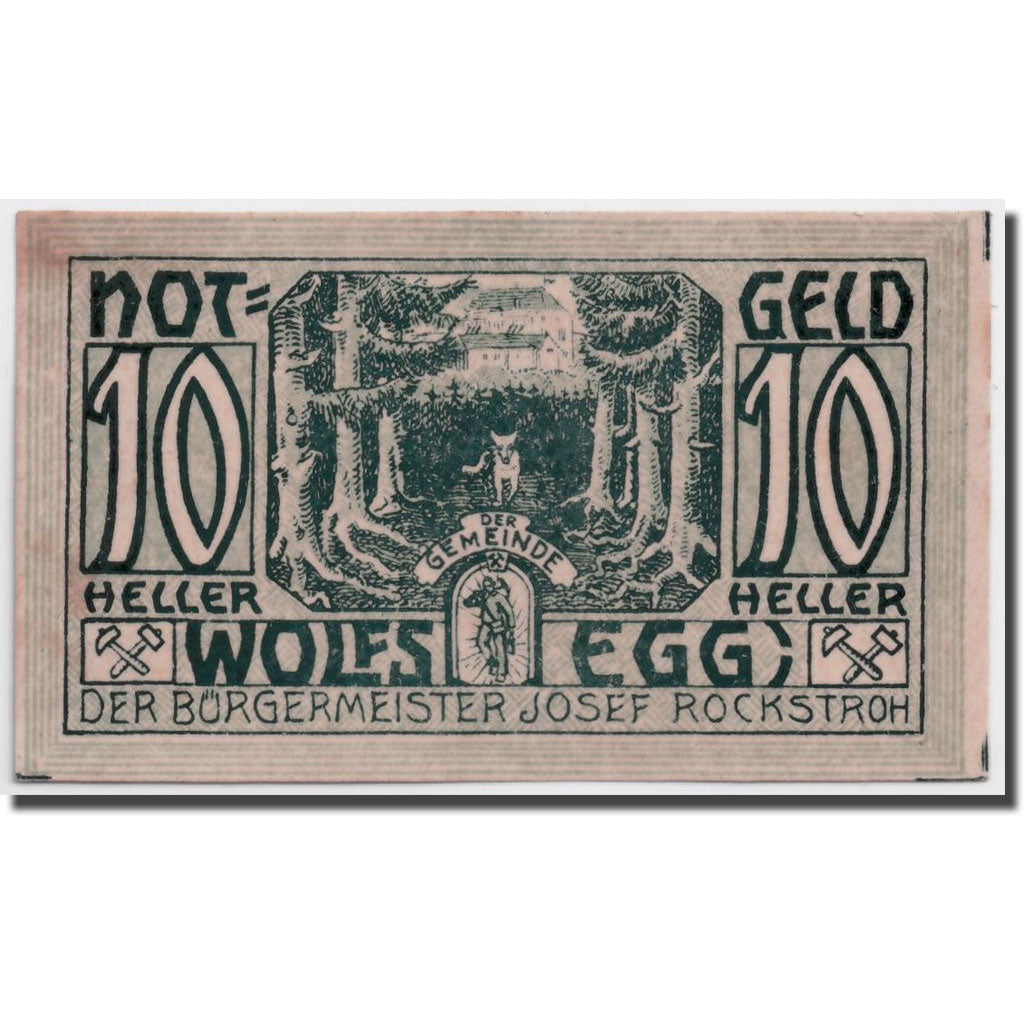 Geldschein, Österreich, Wolfsegg, 10 Heller, paysage, 1922, 1922-01-01, UNZ-