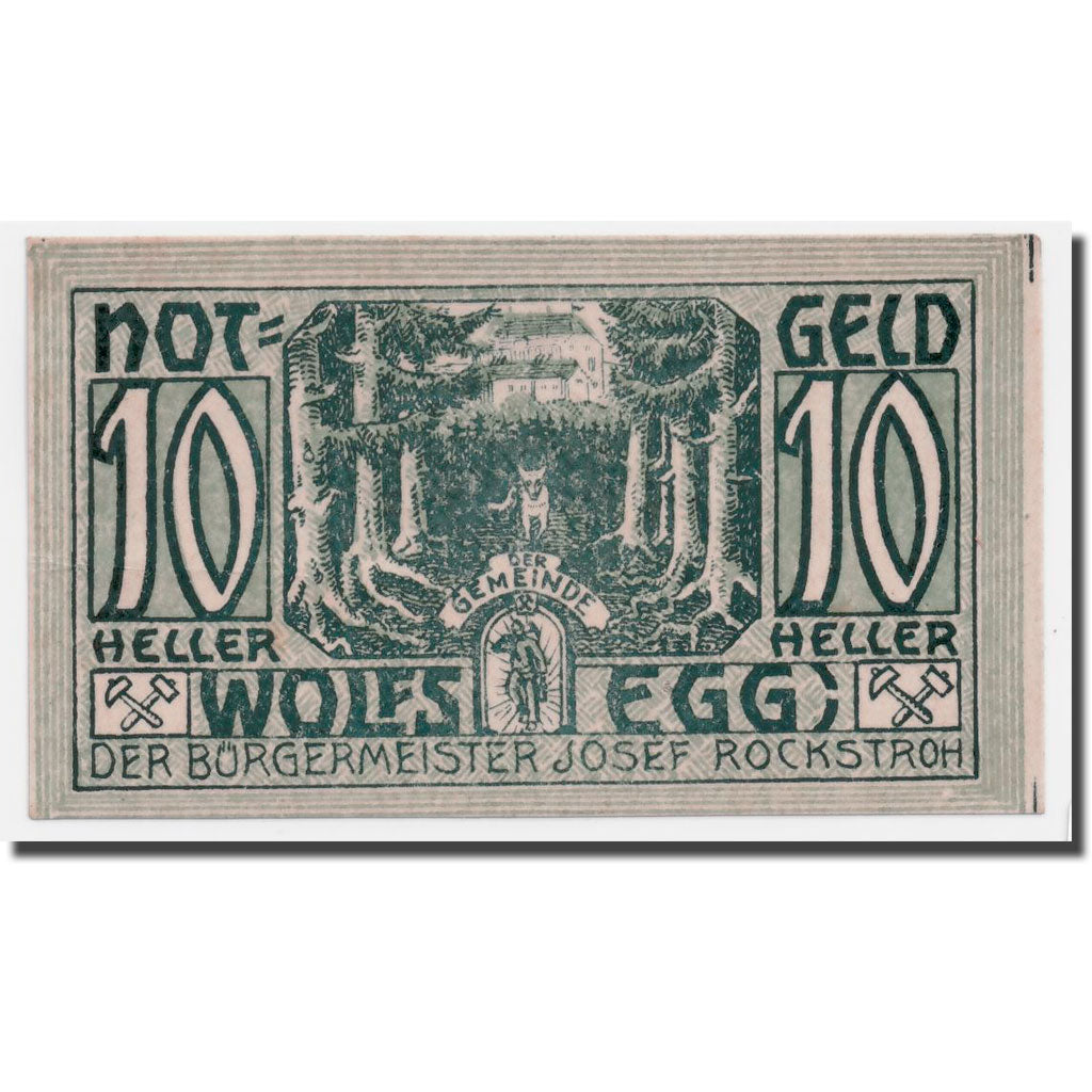 Geldschein, Österreich, Wolfsegg, 10 Heller, paysage 1, 1922, 1922-01-01, UNZ-