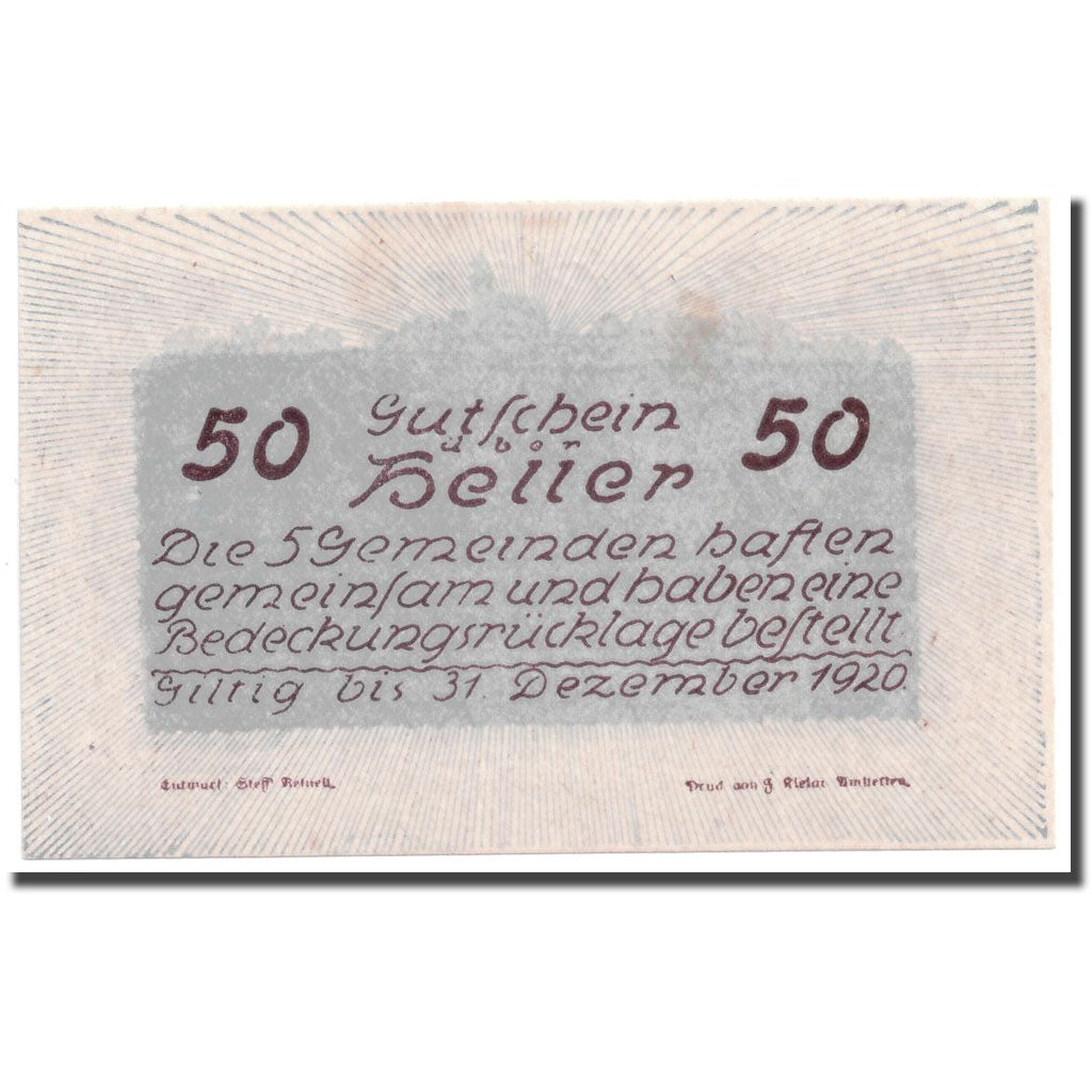 Geldschein, Österreich, Neustadtl Nabegg Judenhof Windpassing Kl. Wolfstein