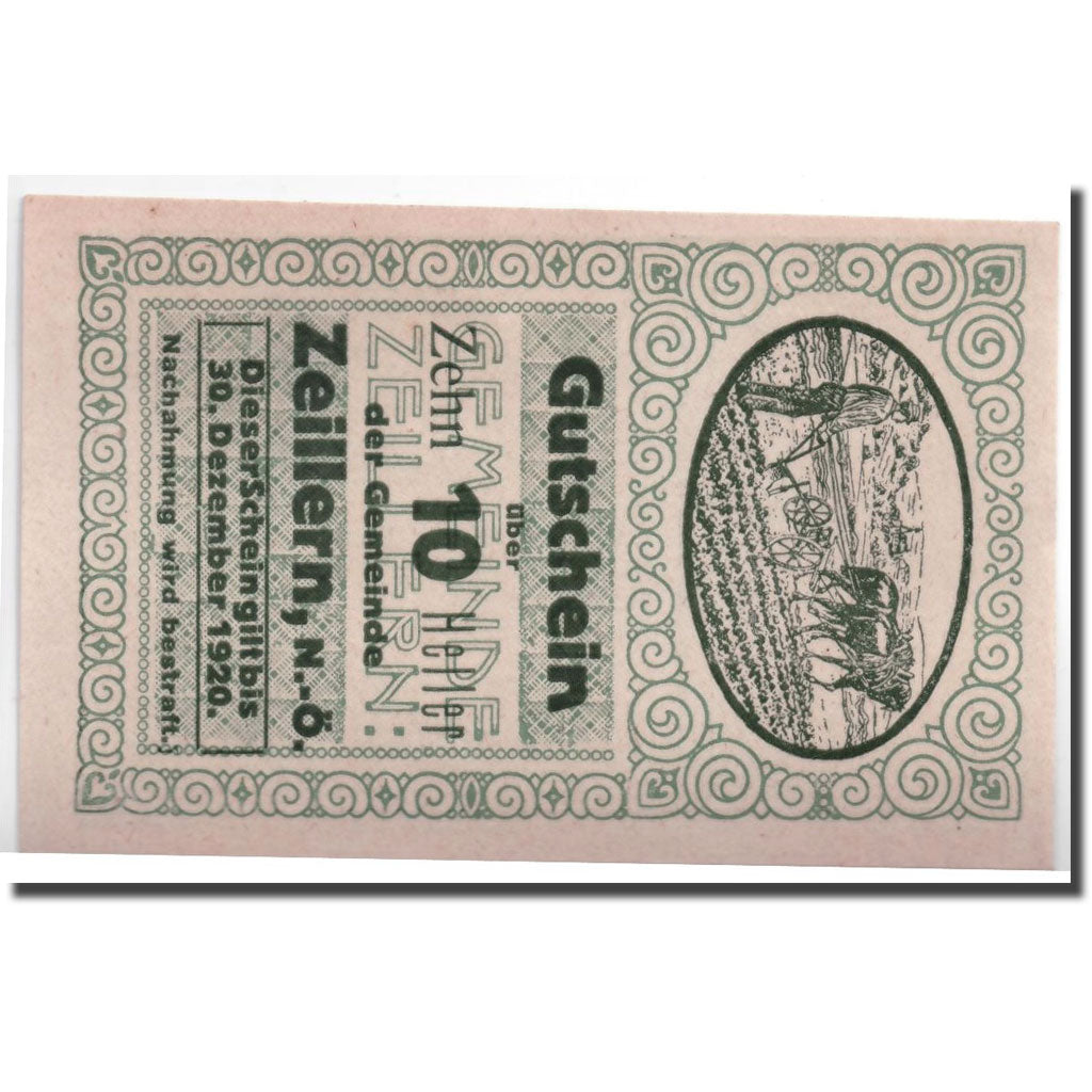 Geldschein, Österreich, Zeillern, 10 Heller, agriculteur, UNZ-, Mehl:1263a