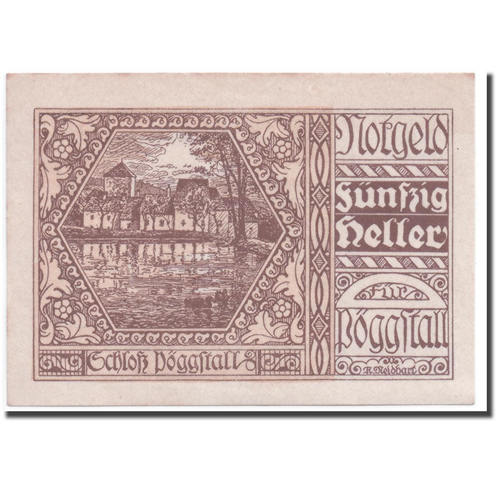 Geldschein, Österreich, Pöggstall, 50 Heller, paysage, 1920, 1920-04-27, UNZ-