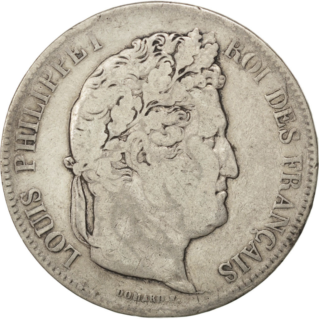 Moneda, Francia, Louis-Philippe, 5 Francs, 1832, Strasbourg, BC+, Plata