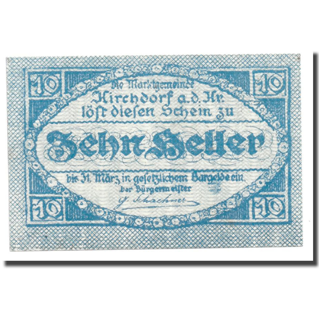 Geldschein, Österreich, Kirchdorf, 10 Heller, Ecusson 1, UNZ-, Mehl:4451 Ib