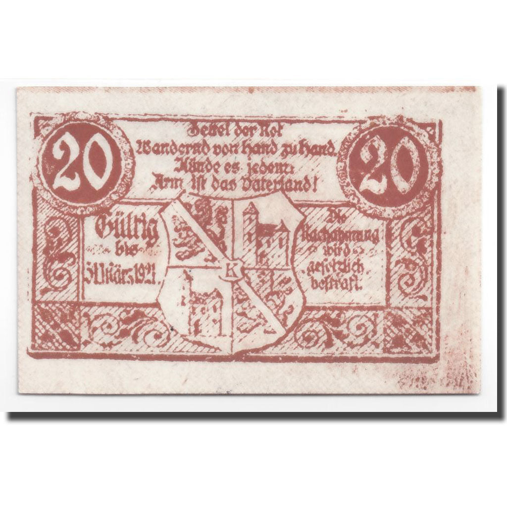Geldschein, Österreich, Kirchdorf, 20 Heller, Ecusson, UNZ-, Mehl:4451 Ib